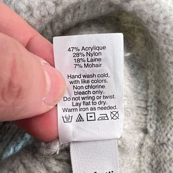 Madewell Turtleneck Knit-rib Long Sleeve Drawstring Hem Mohair Sweater Size XS - Picture 13 of 14